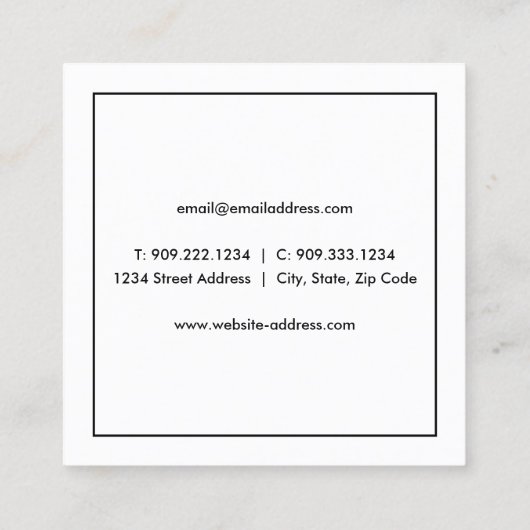 Carte de visite de logo Couronne classique (Dos)