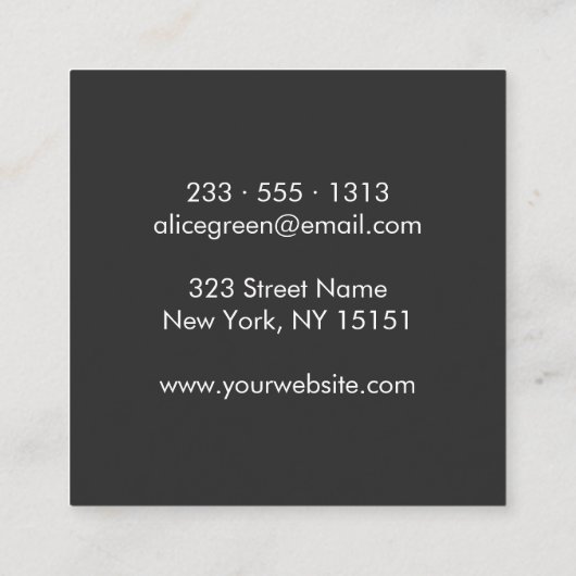 Carte de visite de logo d'agent de talent (Dos)