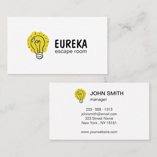 Carte de visite de logo d'ampoule d'idée (Devant / Derrière)