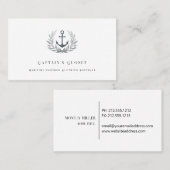 Carte de visite de logo d'ancrage rustique (Devant / Derrière)