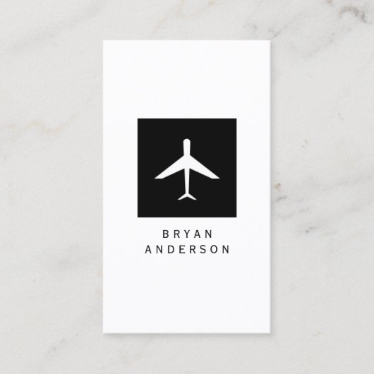 Carte de visite de logo d'avion (Devant)