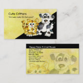 Carte de visite de logo de chiot de chaton de (Devant / Derrière)