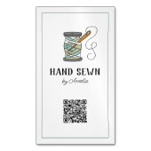Carte de visite de logo de code QR couture artisan (devant Vertical)