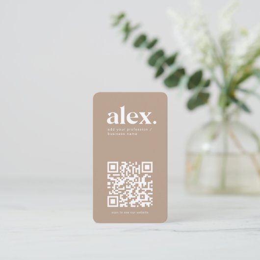 Carte de visite de logo de code QR moderne (Debout devant)