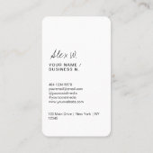 Carte de visite de logo de code QR noir et blanc m (Dos)