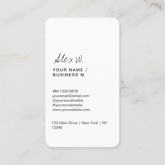 Carte de visite de logo de code QR noir et blanc m (Dos)