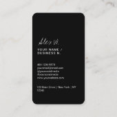 Carte de visite de logo de code QR noir et blanc m (Dos)