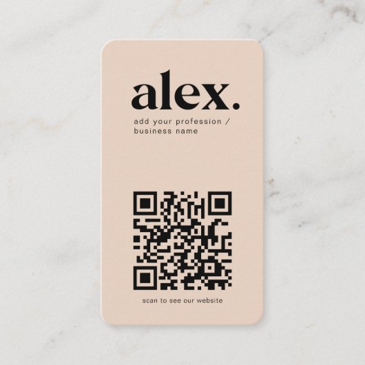 Carte de visite de logo de code QR rose vif modern (Devant)