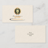 Carte de visite de logo de lion (contexte de Sun) (Devant / Derrière)