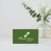 Carte de visite de logo de plante assise à feuille (Debout devant)