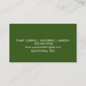 Carte de visite de logo de plante assise à feuille (Dos)