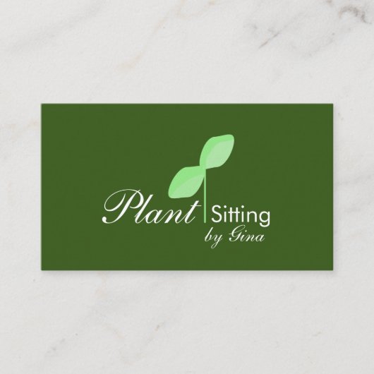 Carte de visite de logo de plante assise à feuille (Devant)