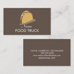 Carte de visite de logo de tacos de camion de nour