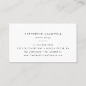 Carte de visite de logo de typographie chic (Dos)