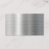 Carte de visite de logo en métal gris argent moder (Dos)