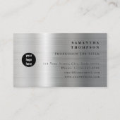 Carte de visite de logo en métal gris argent moder (Devant)