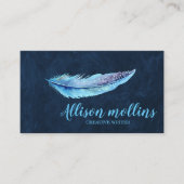 Carte de visite de logo en plume d'écrivain créati (Devant)