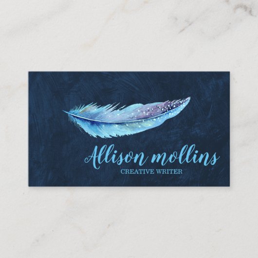 Carte de visite de logo en plume d'écrivain créati (Devant)