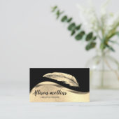 Carte de visite de logo en plume d'écrivain créati (Debout devant)