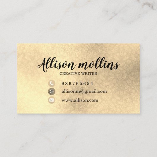 Carte de visite de logo en plume d'écrivain créati (Dos)