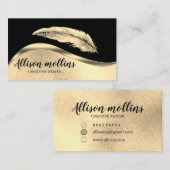 Carte de visite de logo en plume d'écrivain créati (Devant / Derrière)