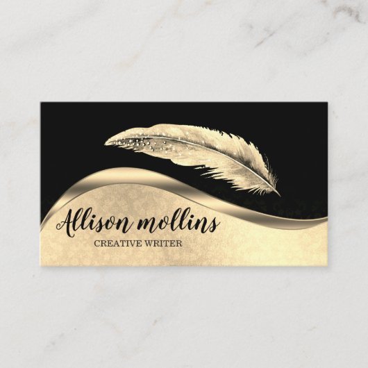 Carte de visite de logo en plume d'écrivain créati (Devant)
