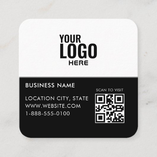 Carte de visite de logo et de code QR personnalisé (Devant)