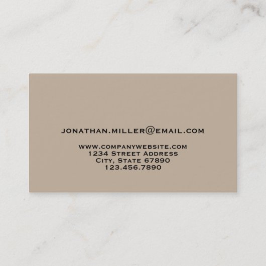 Carte de visite de logo initial de luxe beige (Dos)