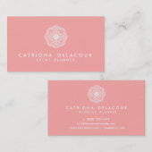 Carte de visite de logo marocain élégant rose et b (Devant / Derrière)