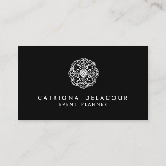 Carte de visite de logo marocain noir et blanc (Devant)