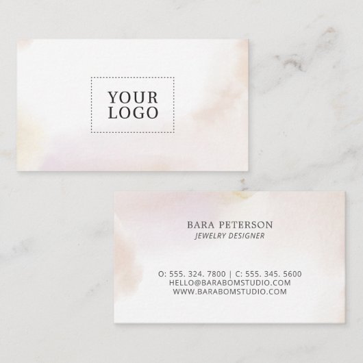 Carte de visite de logo minimal pour lave couleur (Devant / Derrière)