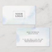 Carte de visite de logo minimal pour le lavage à l (Devant / Derrière)