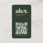 Carte de visite de logo moderne Dark Green QR Code (Devant)