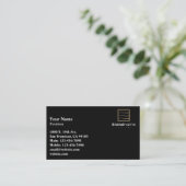 Carte de visite de logo noir professionnel (Debout devant)