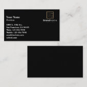 Carte de visite de logo noir professionnel (Devant / Derrière)