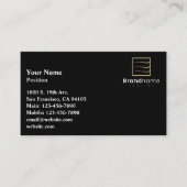 Carte de visite de logo noir professionnel (Devant)