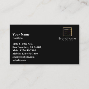 Carte de visite de logo noir professionnel