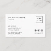 Carte de visite de logo personnalisé Abstrait Silv (Dos)