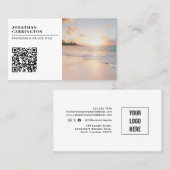 Carte de visite de logo photo du code QR moderne (Devant / Derrière)