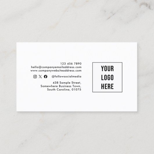 Carte de visite de logo photo du code QR moderne (Dos)