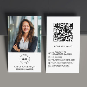 Carte de visite de logo photo personnalisé minimal