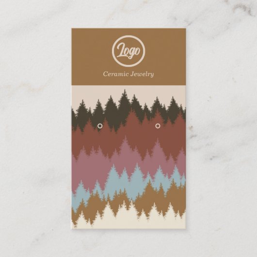 Carte de visite de logo Retro Forest Earring (Devant)