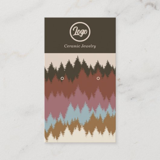 Carte de visite de logo Retro Forest Earring (Devant)