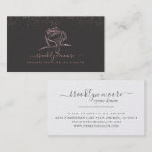 Carte de visite de logo rose Gold Floral (Devant / Derrière)