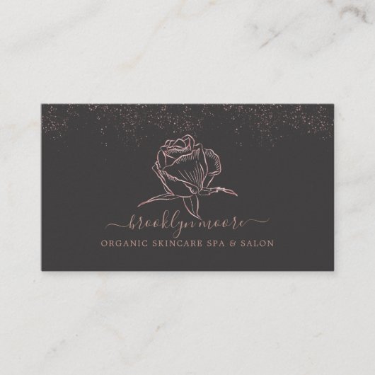Carte de visite de logo rose Gold Floral (Devant)