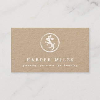Carte de visite de logo Rustic happy dog