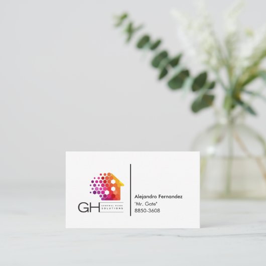 Carte de visite de logo simple (Debout devant)