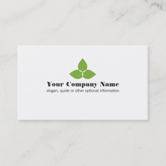 Carte de visite de logo simple feuille verte (Devant)