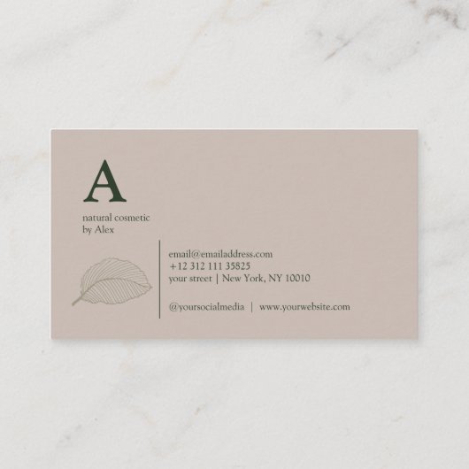 Carte de visite de logo vert moderne (Dos)