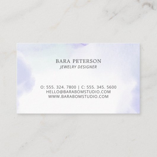 Carte de visite de logos de couleur violet (Dos)